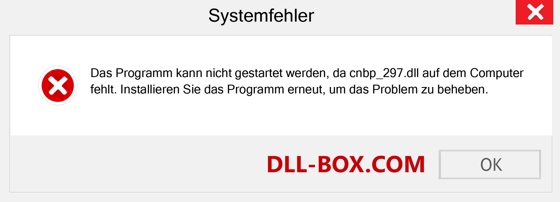 cnbp_297.dll-Datei fehlt?. Download für Windows 7, 8, 10 - Fix cnbp_297 dll Missing Error unter Windows, Fotos, Bildern