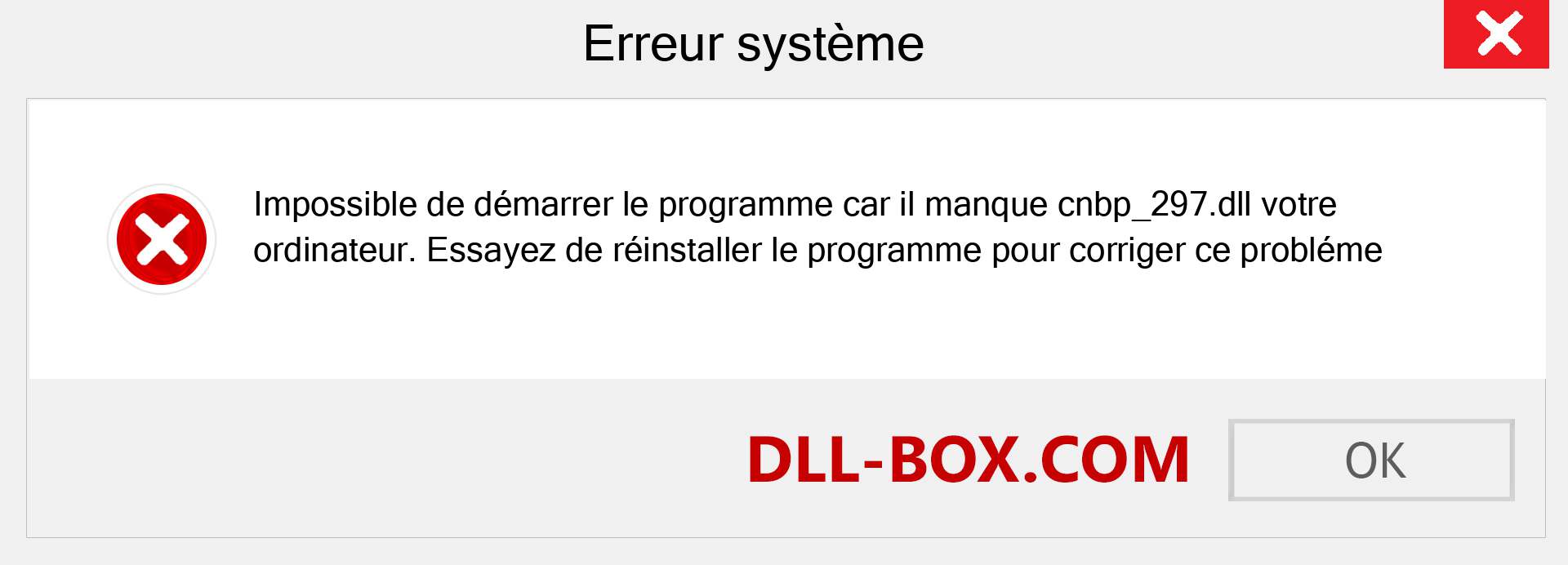 Le fichier cnbp_297.dll est manquant ?. Télécharger pour Windows 7, 8, 10 - Correction de l'erreur manquante cnbp_297 dll sur Windows, photos, images